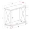 24/7 Shop at Home Addeson Transitional Rectangle Metal 48 in. Console Table with Open-Shelf for Living, Hallway, Bedroom, Dressing Room, Black and Gray view 3