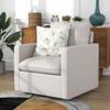 24/7 Shop at Home Hargreeves Transitional Fabric Upholstered Swivel Arm Chair with Removable Cushion for Living, Bedroom, Home Office, Family Room, Beige view 2