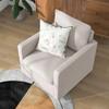 24/7 Shop at Home Hargreeves Transitional Fabric Upholstered Swivel Arm Chair with Removable Cushion for Living, Bedroom, Home Office, Family Room, Beige view 4