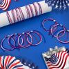 Palotay Red White and Blue String Bracelets 4th of July Patriotic Party Favors Bracelets Adjustable American Flag Woven Patriotic Independence Jewelry 15 view 3