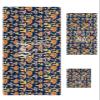 Thanksgiving 3 Piece Bath Towels Set, Fall Mushroom Yellow Grey Vintage Navy Blue Soft & Absorbent Towel for Bathroom, Hotel (1 Bath Towel 30x60, 1 Hand Towel 16x28, 1 Washcloth 13x13) view 1
