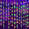 122feet Neon Streamers Glow Garland Glow in The Dark Block Hanging Paper Ornaments Blacklight Reactive Fluorescent Black Light Party Kit Neon Glow Party Supplies and Decorations for Birthday Wedding view 2