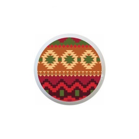 CIRCLE ASSET#32 byLCC Native American Design Orange Brown Reed Green DECORATIVE Ceramic Dresser Drawer PULLS Cabinet Cupboard KNOBS
