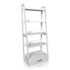24/7 Shop at Home Auxvasse Transitional 5 Shelves Wood Open Back Bookcase with Felt-Lined Drawer for Living Room, Home Office, Bedroom, White view 1