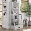 24/7 Shop at Home Auxvasse Transitional 5 Shelves Wood Open Back Bookcase with Felt-Lined Drawer for Living Room, Home Office, Bedroom, White view 2