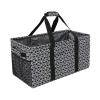 Joyfol Day Extra Large Utility Tote Bag, Reusable Grocery Bags Foldable,Upgraded Metal Frame, With Sturdy Handles Reinforced Bottom Heavy Duty Oxford Fabric Moving Shopping Bags, Heart Black view 1