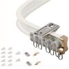 Ceiling Curtain Track Flexible Curtain Rail Rods Mount Bendable Ceiling Mounted Curtain Track Wall Mount Curtain Track Rod Set, Hanging Wire Curtain Track Hospital Curtain Track System (Color : White view 1