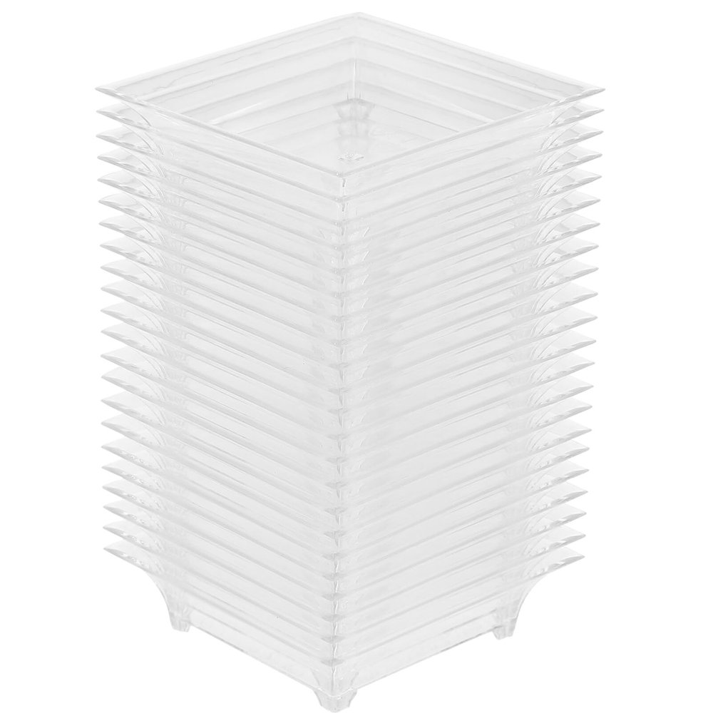 GANAZONO 50pcs Outdoor Disposable Serving Trays and Plates Cookie Platters for Parties Catering and Buffets Practical and Elegant Design for Desserts and Snacks