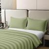 100% Cotton Green Stripe Bedding Set Full Striped Duvet Cover for Kids Boys Girls Teens Adult Farmhouse Horizontal Stripes Geometric Lines Comforter Cover Ticking Stripes Gothic Quilt Cover view 4