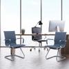 BESTANO Office Guest Chairs Reception Chairs Waiting Room Chairs Set of 6 Conference Room Chair with Mid Back, Modern PU Leather Desk Chairs, Navy view 2