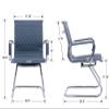BESTANO Office Guest Chairs Reception Chairs Waiting Room Chairs Set of 6 Conference Room Chair with Mid Back, Modern PU Leather Desk Chairs, Navy view 3