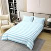 100% Organic Cotton Sky Blue White Striped Bedding Set King Size Blue Ticking Stripes Duvet Cover Modern Abstract Gothic Home Decor Quilt Cover Horizontal Stripes Geometric Lines Comforter Cover view 1