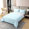 100% Organic Cotton Sky Blue White Striped Bedding Set King Size Blue Ticking Stripes Duvet Cover Modern Abstract Gothic Home Decor Quilt Cover Horizontal Stripes Geometric Lines Comforter Cover view 2