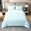 100% Organic Cotton Sky Blue White Striped Bedding Set King Size Blue Ticking Stripes Duvet Cover Modern Abstract Gothic Home Decor Quilt Cover Horizontal Stripes Geometric Lines Comforter Cover view 3