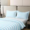 100% Organic Cotton Sky Blue White Striped Bedding Set Twin Size Blue Ticking Stripes Duvet Cover Modern Abstract Gothic Home Decor Quilt Cover Horizontal Stripes Geometric Lines Comforter Cover view 4