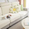 vctops Solid Color Stripe Universal Stretch Sofa Cover for L Shaped Chaise Lounge Super Soft Breathable Anti-Slip Sofa Covers Furniture Protector (Cream, X-Large) view 4