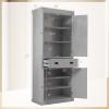 LOKO 72 Tall Kitchen Pantry Storage Cabinet, Large Tall Storage Cabinet with 2 Cabinets and Drawer, Adjustable Shelves & Anti-toppling Device, 30 x 16 x 72 Inches (Grey) view 3
