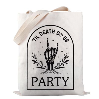 PWHAOO Bride and Bridesmaids Tote Bag Bride Or Die Tote Bag Bride Or Die Bachelorette Party Gift Bridal Party Gift (DEATH DO US PARTY TOTE)