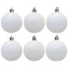 6Pcs Christmas White Snowball 40mm Novelty Ball Ornament Shatterproof Plastic Glittering Bauble for Xmas Tree Hanging Decor, Winter Wedding Party Decorations (White) view 1