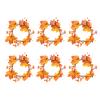 6 Pack Fall Candle Ring, Halloween Ring, Fall Floral Pillar Ring with Maple Leaf and Pumpkin, Artificial Mini Maple Leaf Wreath Candle Wreath Fall Ready Centerpieces or Farmhouse Table Decor(6PCS) view 1