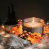 6 Pack Fall Candle Ring, Halloween Ring, Fall Floral Pillar Ring with Maple Leaf and Pumpkin, Artificial Mini Maple Leaf Wreath Candle Wreath Fall Ready Centerpieces or Farmhouse Table Decor(6PCS) view 4