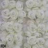 24/72Pcs 3cm Foam Rose with Immitation Pearl Bead Artificial Flowers for Wedding Decoration DIY Bride Wreath Home Fake Flower,F04 Beige,72pcs view 2