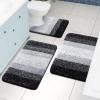 Arotive Microfiber Bathroom Accessories, Bath Rug Size 24x16 and Toilet Rugs Size 24x20 in Black, 2 Item Bundle view 2