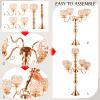 Dandat 2 Pack 5 Arms Gold Candelabra Centerpiece with Crystal Pendant 26 Inch Tall Floor Chandelier Beaded Candle Holder Table Centerpieces Wedding Party Dinner Formal Event view 4