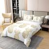 jejeloiu Pineapple Duvet Cover 100% Cotton, Boho Exotic Style Bedding Cotton Duvet Cover Set,Fresh Pineapple Pattern Gold Yellow White Comforter Cover Set, Full Size view 3
