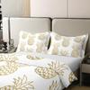 jejeloiu Pineapple Duvet Cover 100% Cotton, Boho Exotic Style Bedding Cotton Duvet Cover Set,Fresh Pineapple Pattern Gold Yellow White Comforter Cover Set, Full Size view 4