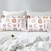 Boho English Alphabet Bedding Set For Kids Toddler Twin Cartoon Letters Abc Comforter Cover For Boys Girls Bohemian Rainbow Duvet Cover Hand Drawn Colorful Bed Set Zipper 1 Pillow Case Terracotta view 4