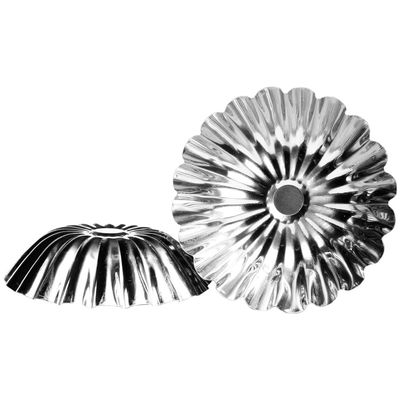 430 stainless steel Thickened integrated molding,Recyclable apply Round bottomed Lace Tart Moldt,Pudding mold, dessert cake baking mold (6)