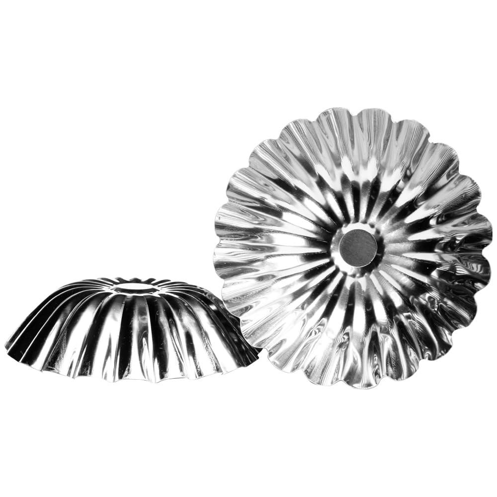 430 stainless steel Thickened integrated molding,Recyclable apply Round bottomed Lace Tart Moldt,Pudding mold, dessert cake baking mold (6)