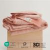 Double Stitch 100% Cotton Quilt Set Queen - BCI-Certified Cotton Luxury Bedspread, Jacquard Coverlet, Perfect House Warming Gift, 1 Quilt, 2 Shams, Coral view 2