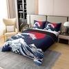 jejeloiu Japanese Wave Door Duvet Cover 100% Cotton Queen SizeOcean Wave Sunset Bedspread Cover Home Decor Sea Waves Comforter Cover Set Sea Wave Theme Comforter Cover Set Living Room Bedroom view 3