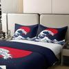 jejeloiu Japanese Wave Door Duvet Cover 100% Cotton Queen SizeOcean Wave Sunset Bedspread Cover Home Decor Sea Waves Comforter Cover Set Sea Wave Theme Comforter Cover Set Living Room Bedroom view 4