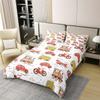 jejeloiu Cartoon Car Bedding Cotton Duvet Cover Set Kids Train Airplane Print Duvet Cover 100% Cotton King Size Boys Girls Decor Bus Bicycle Rider Comforter Cover Set Aircraft Red Bedspread Cover view 2