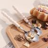 16 Pieces Creative Pearl Ceramic Handle Kitchen Stainless Steel Silverware Tableware Flatware Cutlery Set for 4 PeopleCreative Hotel Home Steak Knife Dessert Spoon (Beige) view 4