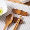 Housoutil Wooden Chopsticks Holder Chopstick Rest Spoon Fork Stand Holder Natural Premium Chopsticks Holders for Home, Hotel, Resta Set of 3 view 3