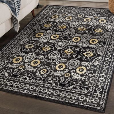 1454 Gray 5 x 7 Area Rug Carpet Large New