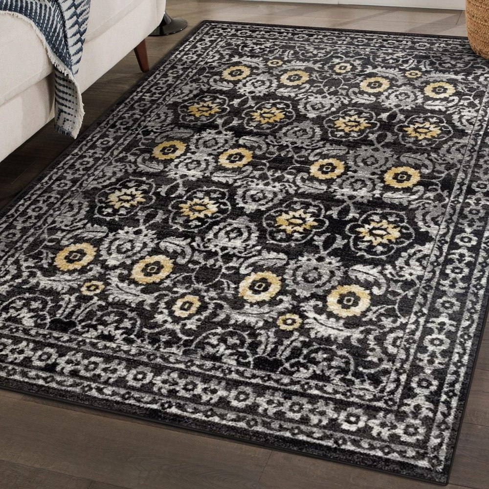 1454 Gray 5 x 7 Area Rug Carpet Large New