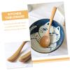 Hemoton 6pcs Wooden Soup Spoons Japanese Style Beech Utensils for Cooking and Serving Ergonomic Design for Comfort and Easy Handling Kitchen Tools view 2