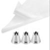 1M Open Star Piping Tips,1M Tips with Bags,3 Rosette Tip with 20 Disposable Piping Bags for Cake Decorating view 1