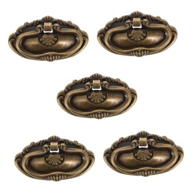 DOITOOL 78 * 43mm Alloy Panel Drawer Handles Set 5pcs Chic Vintage Style Pulls for Wooden Case Furniture Jewelry Box