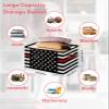Storage Bins Large Storage Basket,Black Red Stripe and Star Firemen Collapsible Storage Bins with Handle,Retro USA Flag Wood Grain Storage Baskets Cube Organizer for Shelves Closet Nursery 1PC view 2
