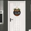 KPSheng Bathroom Sign Door Front Decor For Wall Decor, Handmade Bathroom Sign Home Wooden Sign, Round Wood Wreath Wall Hanging Outdoor Farmhouse 11In view 3