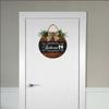KPSheng Bathroom Sign Door Front Decor For Wall Decor, Handmade Bathroom Sign Home Wooden Sign, Round Wood Wreath Wall Hanging Outdoor Farmhouse 11In view 4