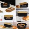 POCHY Fashion bread box Classic Bread Box Portable Large Capacity Bread Storage Bread Bin, Multifunctional Bamboo Cover Bread Holder exquisite view 3