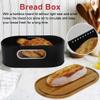 POCHY Fashion bread box Classic Bread Box Portable Large Capacity Bread Storage Bread Bin, Multifunctional Bamboo Cover Bread Holder exquisite view 4