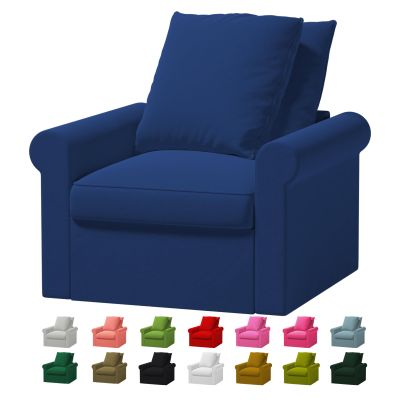 Custom Made Gronlid Armchair Velvet Replacement Cover Fits IKEA Gronlid Chair, Gronlid 1 Seat Sofa,Only Cover (Dark Blue)